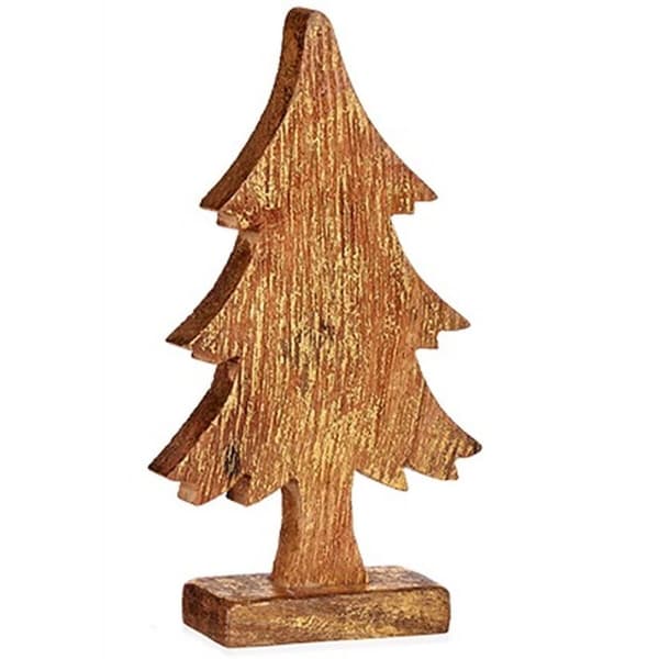 Prydnadsfigur Julgran Gyllene Trä 5 x 31 x 15,5 cm (6 antal)