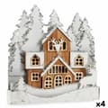 Miniatyrbild 1 av 3: Prydnadsfigur Ljus Stad Vit Brun Trä 44 x 43 x 6 cm (4 antal)