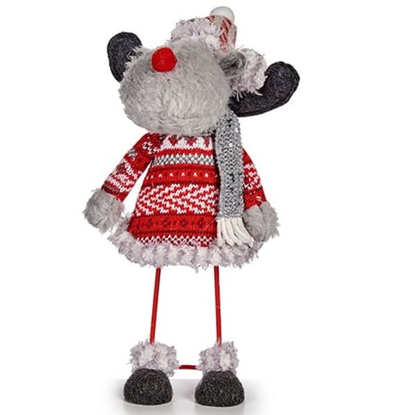 Prydnadsfigur Krist+ FG09-21386B Röd Grå Julrenar 13 x 33,5 x 20 cm (8 antal)