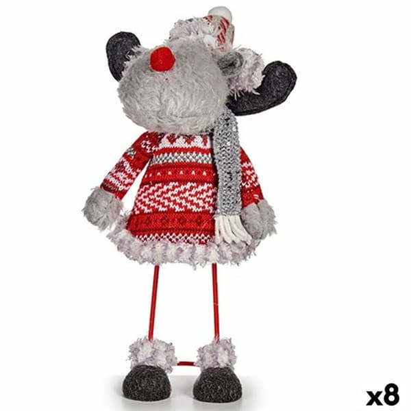 Prydnadsfigur Krist+ FG09-21386B Röd Grå Julrenar 13 x 33,5 x 20 cm (8 antal)