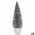 Miniatyrbild 1 av 2: Prydnadsfigur Julgran Vit Silvrig Plast 10 x 33 x 10 cm (6 antal)