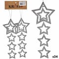 Miniatyrbild 1 av 2: Juldekorationer Silvrig Plast Glitter Stjärna 19 x 0,2 x 23 cm (24 antal)