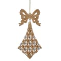 Miniatyrbild 2 av 3: Julgranskula Lasso Romb champagne Plast Glitter 7,5 x 1 x 15,5 cm (24 antal)