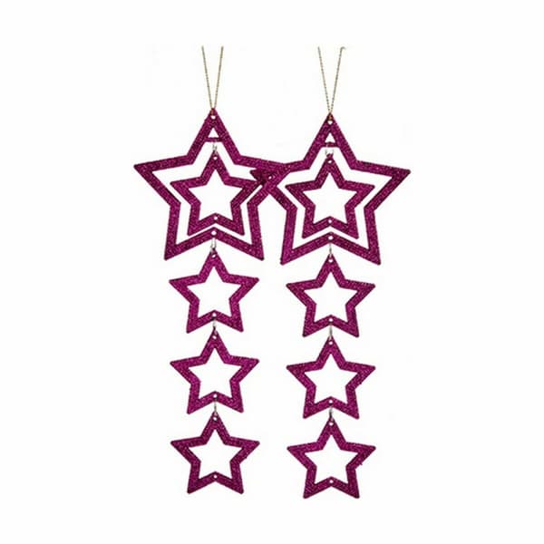 Juldekorationer Stjärna Fuchsia 19 x 0,2 x 23 cm (24 antal)