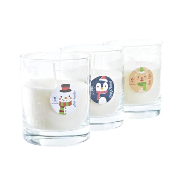 BOUGIE Juldekoration Glas vax Set om 3 Juldekoration 9cm