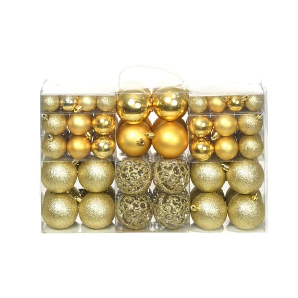 Julgranskulor 100 delar set 3/4/6 cm guld