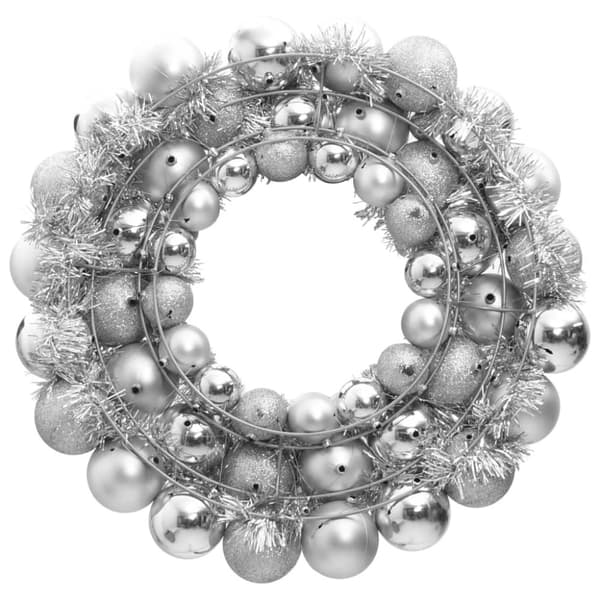 Julkrans silver 45 cm polystyren