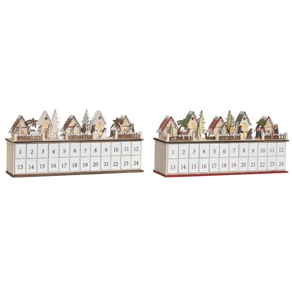 Adventskalender DKD Home Decor Trä 45 x 11 x 23 cm (2 antal)
