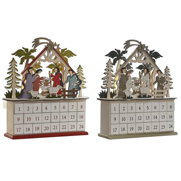 Adventskalender DKD Home Decor Trä 34 x 8,5 x 36,5 cm (2 antal)