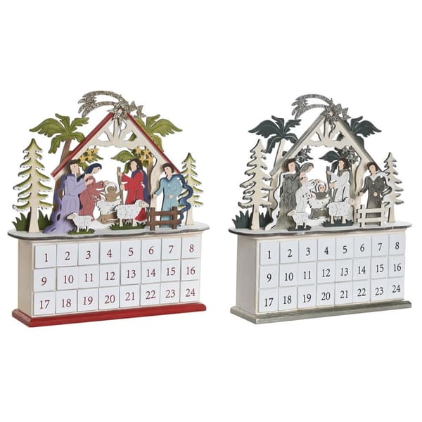 Adventskalender DKD Home Decor Trä 34 x 8,5 x 36,5 cm (2 antal)
