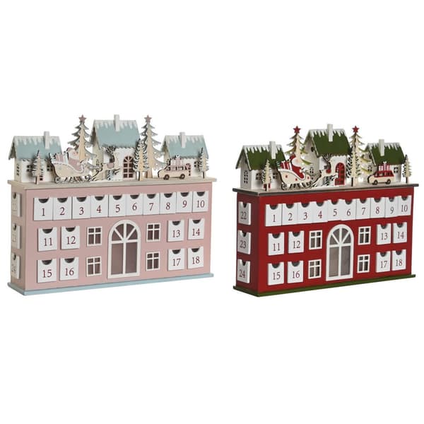 Adventskalender DKD Home Decor Trä 37,5 x 8,5 x 31 cm (2 antal)