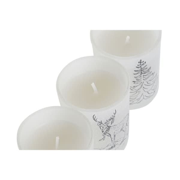 Ljus DKD Home Decor Vit Jul 5 x 5 x 6 cm (3 antal)