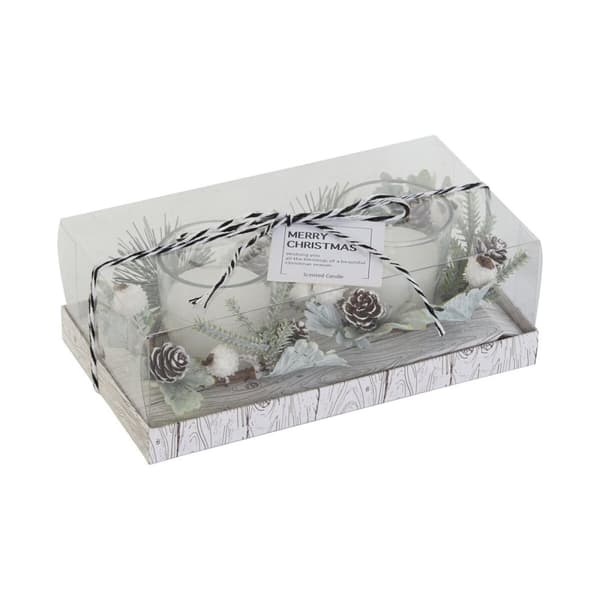 Ljus DKD Home Decor Vit Jul 10 x 10 x 7 cm 19 x 10.5 x 7 cm (2 antal)