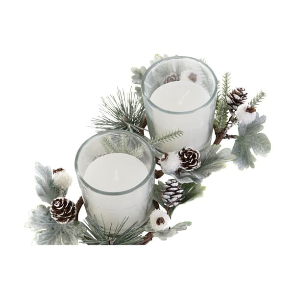 Ljus DKD Home Decor Vit Jul 10 x 10 x 7 cm 19 x 10.5 x 7 cm (2 antal)