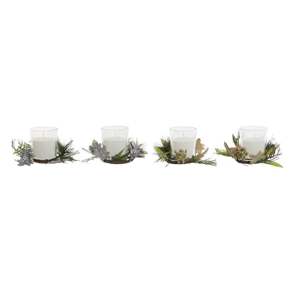 Lys DKD Home Decor Gylden Sølvfarvet Jul 10 x 10 x 7 cm (2 enheder)