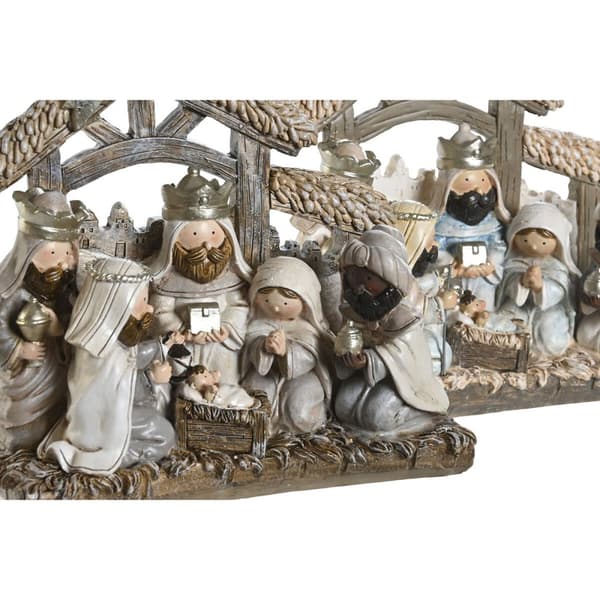 Betlehem dekoration DKD Home Decor Blå Hvid Brun Harpiks 20 x 7 x 17,5 cm (2 enheder)