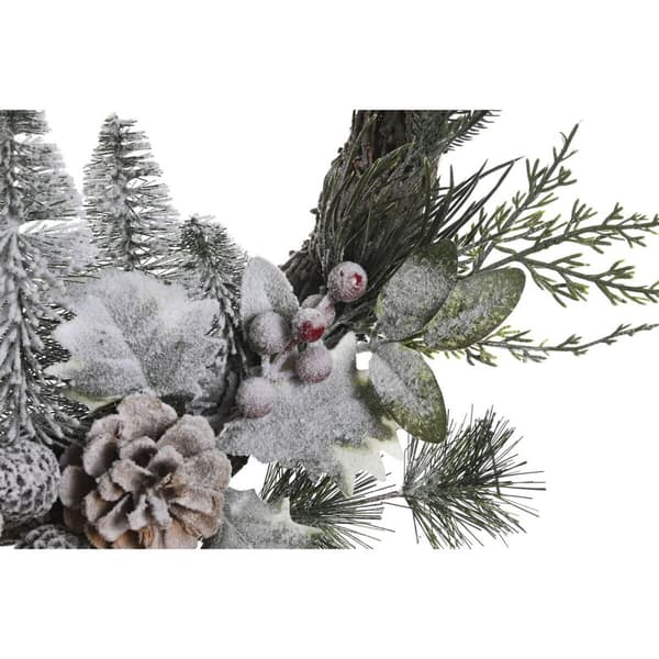 Adventkranse DKD Home Decor Naturell flettet Ananas Snøfall 46 x 7 x 46 cm (2 enheter)