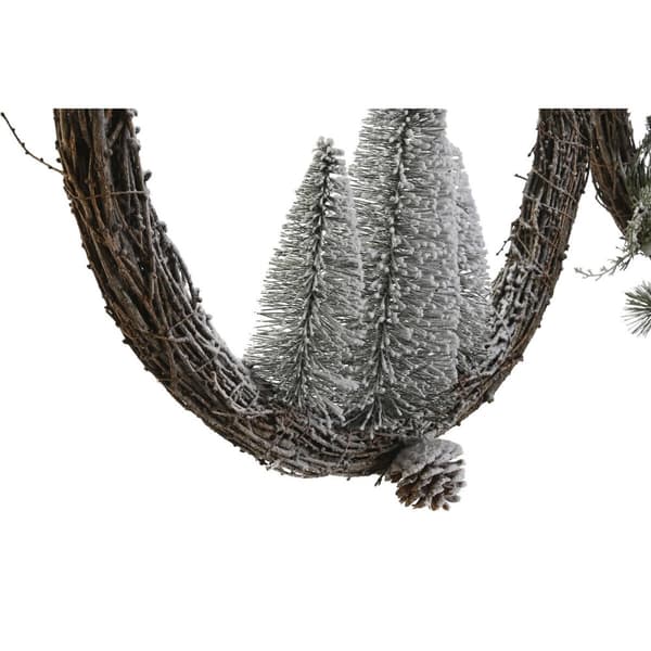 Adventkranse DKD Home Decor Naturell flettet Ananas Snøfall 46 x 7 x 46 cm (2 enheter)