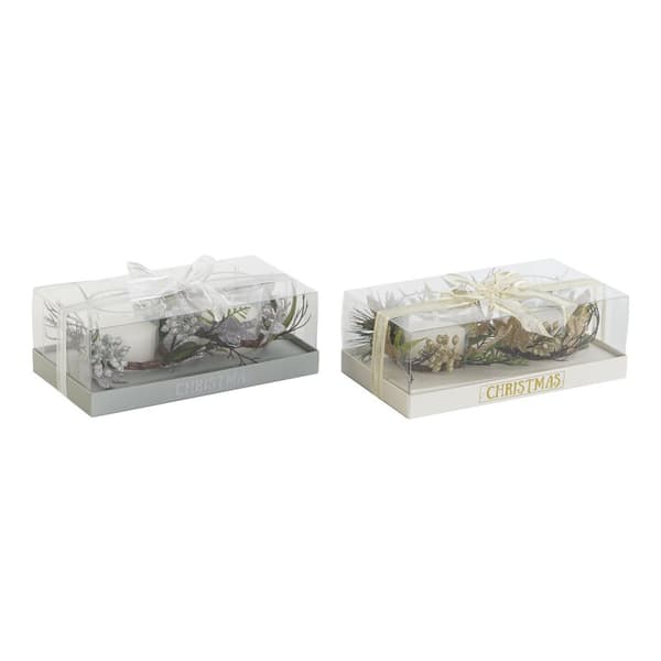 Kynttilät DKD Home Decor Kullattu Hopeinen Joulu 10 x 10 x 7 cm (2 osaa)