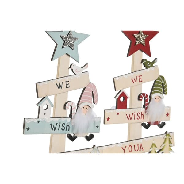 Joulupuu DKD Home Decor Punainen Pinkki Puu 17,5 x 5 x 38 cm (2 osaa)