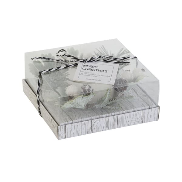 Kynttilä DKD Home Decor Valkoinen Joulu 15 x 15 x 5.5 cm 13 x 13 x 5,5 cm