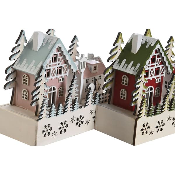 Joulukuusenpallo DKD Home Decor Punainen Pinkki 21 x 9,5 x 19 cm (2 osaa)