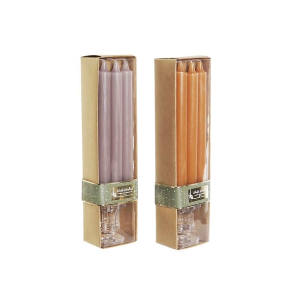 Kynttilät DKD Home Decor Harmaa Oranssi Joulu 2 x 2 x 20 cm (4 Kappaletta) (2 osaa)