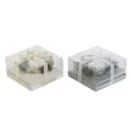 Miniatyrbillede 1 af 4: Stearinlys DKD Home Decor Gylden Sølvfarvet Jul 15 x 15 x 5 cm (2 enheder)