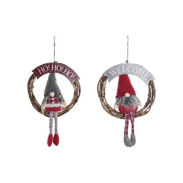 Adventskrans DKD Home Decor Multifarvet Træ 30 x 7 x 46 cm (2 enheder)