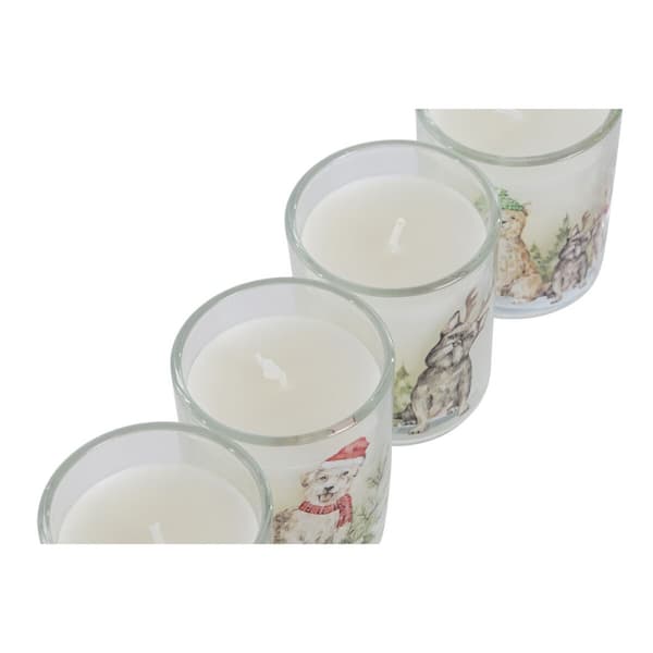 Stearinlys DKD Home Decor Hvid 5 x 5 x 6 cm (4 enheder)