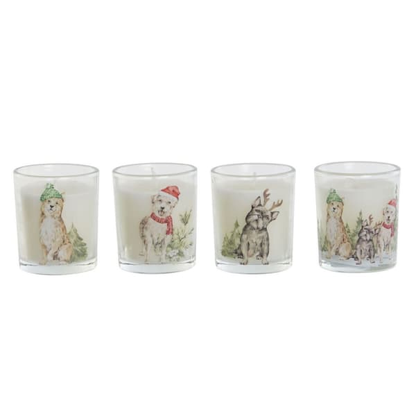 Stearinlys DKD Home Decor Hvid 5 x 5 x 6 cm (4 enheder)
