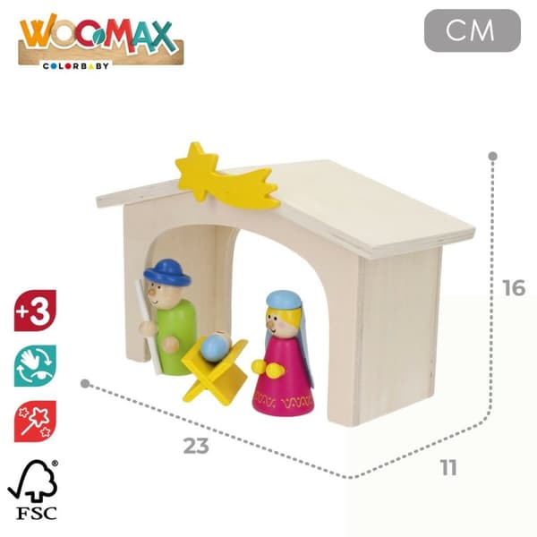 Julkrubba-set Woomax Trä plywood 23 x 16 x 11 cm (4 antal)