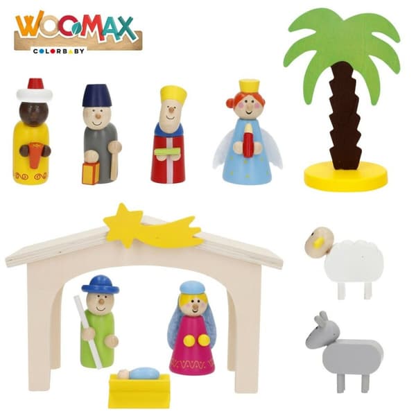 Julkrubba-set Woomax Trä plywood 23 x 16 x 11 cm (4 antal)