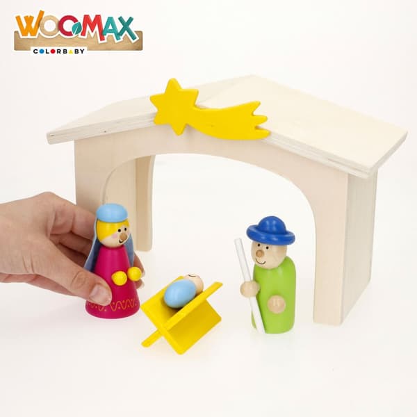 Julkrubba-set Woomax Trä plywood 23 x 16 x 11 cm (4 antal)