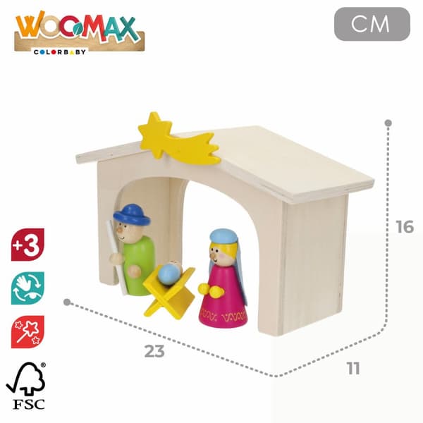 Julkrubba-set Woomax Trä plywood 23 x 16 x 11 cm (4 antal)