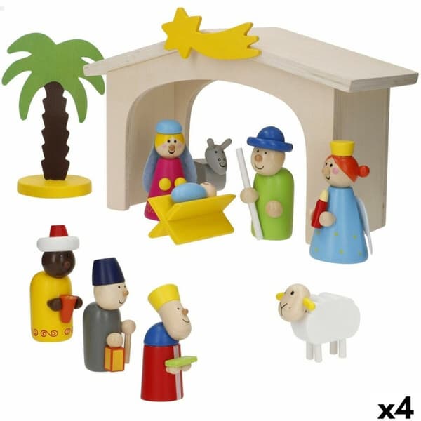 Julkrubba-set Woomax Trä plywood 23 x 16 x 11 cm (4 antal)
