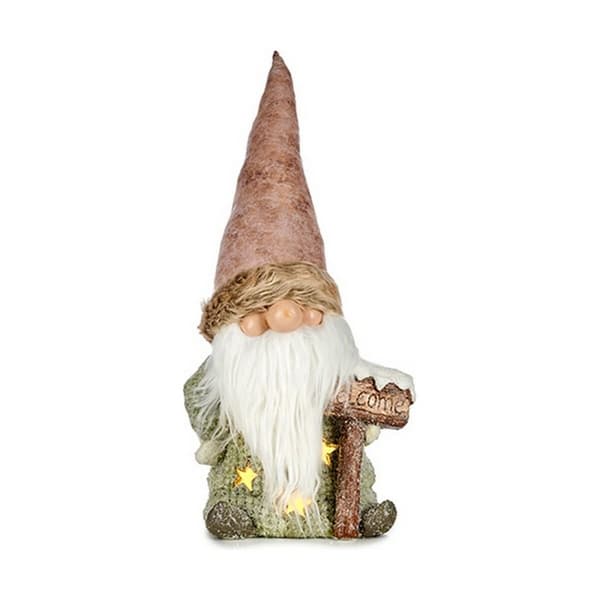 Prydnadsfigur Ljus Tomtenisse 21 x 58 x 27 cm Rosa Brun Vit Grön Harts