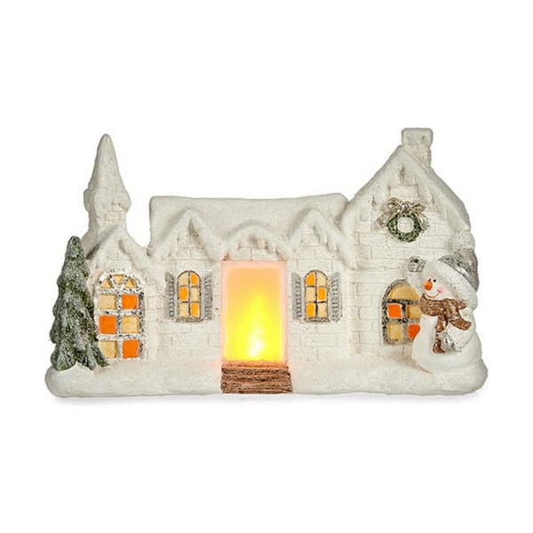 Koristehahmo Joulu LED Valo Talo Valkoinen Polyresiini 13 x 26,5 x 43 cm