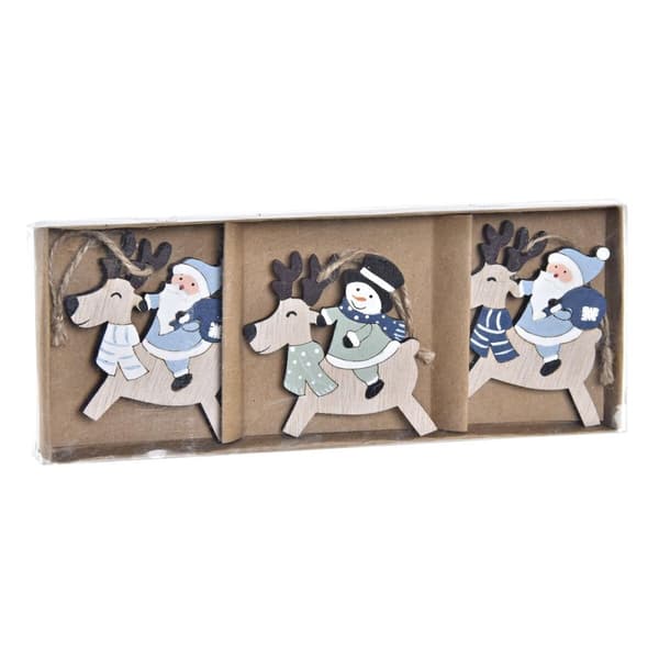 Joulukoristesetti DKD Home Decor Poro Puu MDF (21 x 8 x 1,5 cm) (8 cm)