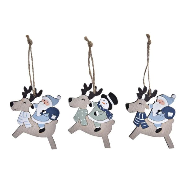 Joulukoristesetti DKD Home Decor Poro Puu MDF (21 x 8 x 1,5 cm) (8 cm)