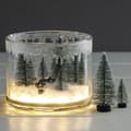 Miniatyrbild 2 av 3: 7 små dekorerade snöiga granar 5 cm och 10 cm