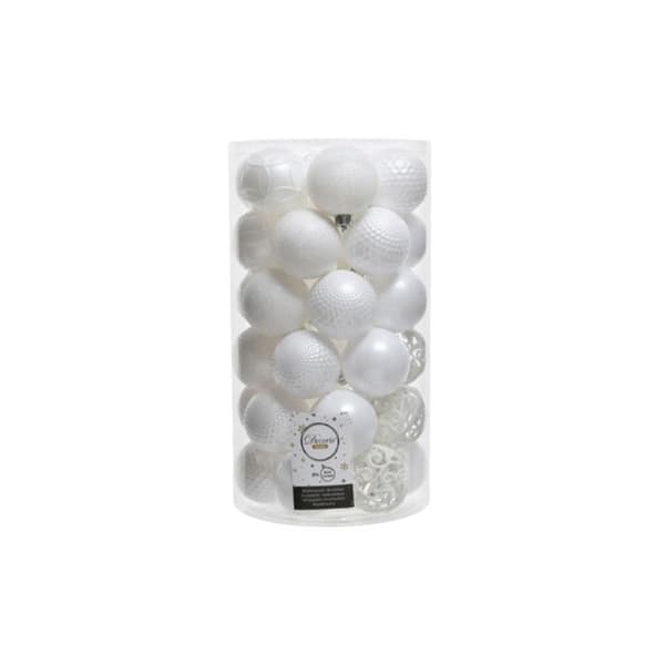 Set med 37 EDM-kulor - Julstämning - Vit - 72011