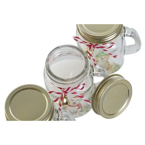Ljus DKD Home Decor Vit Gyllene Jul 8 x 5 x 9 cm (3 antal)