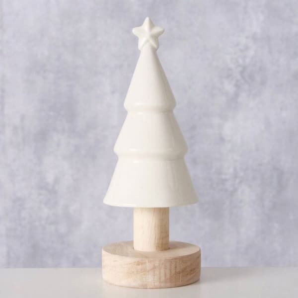 Julgran - icke namngiven Julgran i stengods på fot, 15 cm