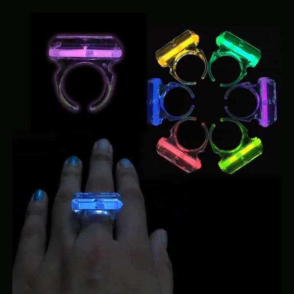 Självlysande Fingerring - flera färger Blå