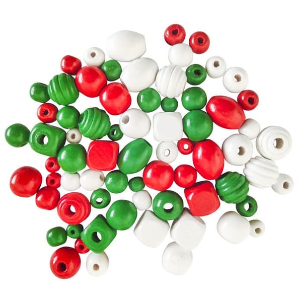 Träkulor Julfärger 0,5 till 2 cm 50 g