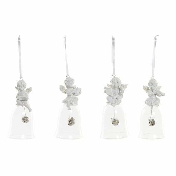 Julgranskula DKD Home Decor Harts Glas Ängel (4 pcs) (5 x 5 x 10.5 cm)
