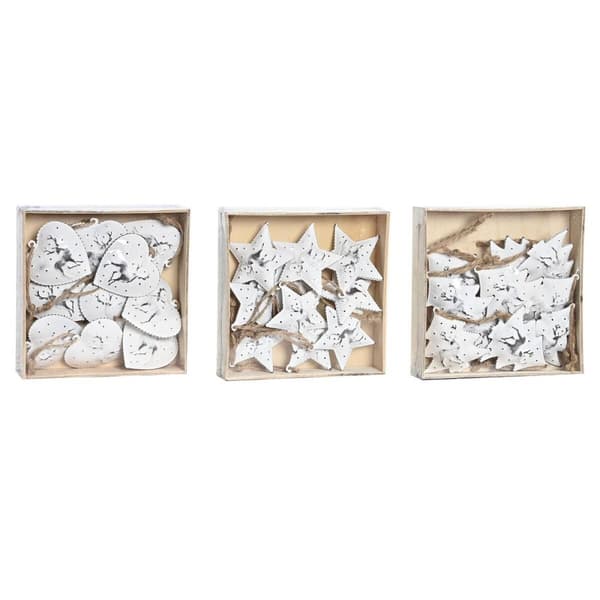 Juldekorationer DKD Home Decor Metall (12 x 12 x 3 cm) (3 antal)