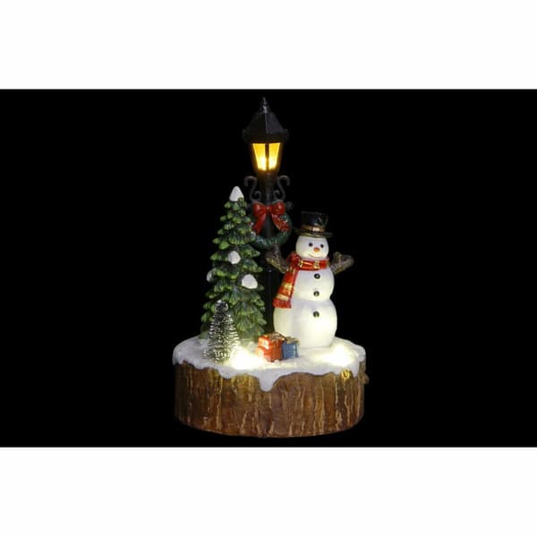 Prydnadsfigur DKD Home Decor LED Ljus Harts Snögubbe (9 x 9 x 13 cm) (2 antal)