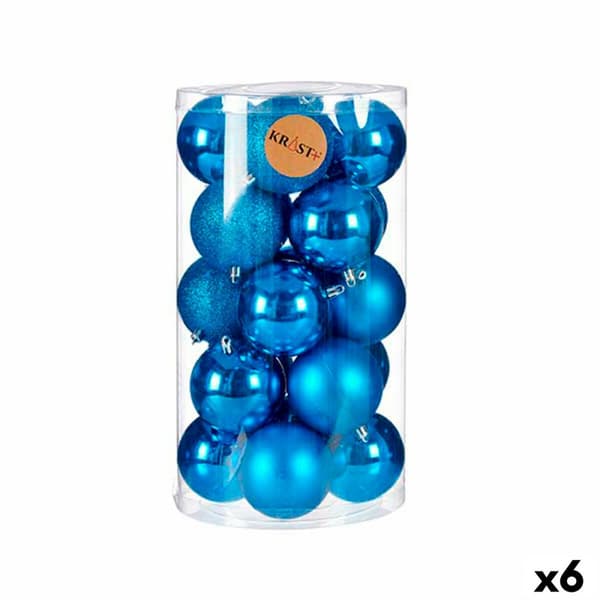 Uppsättning av julkulor Krist+ K1912481-2 Blå Plast (6 antal)